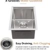 Dcolora Stainless Steel Bar Sink Workstation Cutting Board-7
