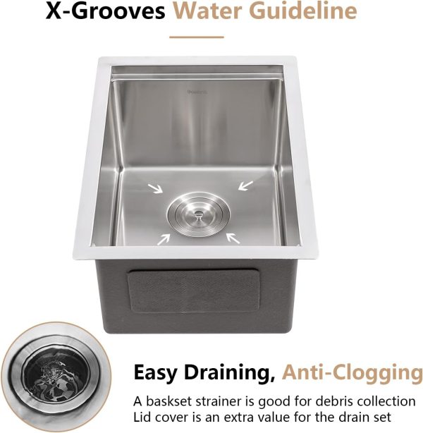 Dcolora Stainless Steel Bar Sink Workstation Cutting Board-7