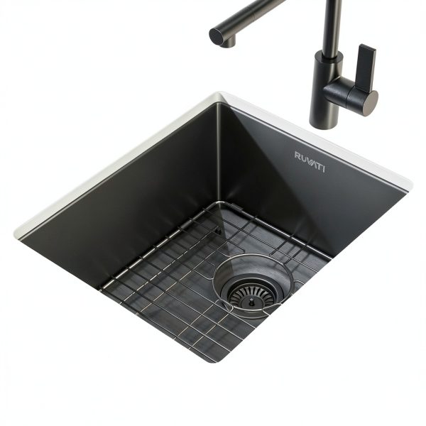 Ruvati Bar Sink Black Stainless Steel Undermount-1