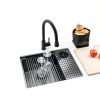 VASOYO Undermount Sink Black Glass Rinser-3