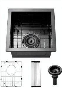 Bar Prep Sink PEPO Undermount Gunmetal Black-0