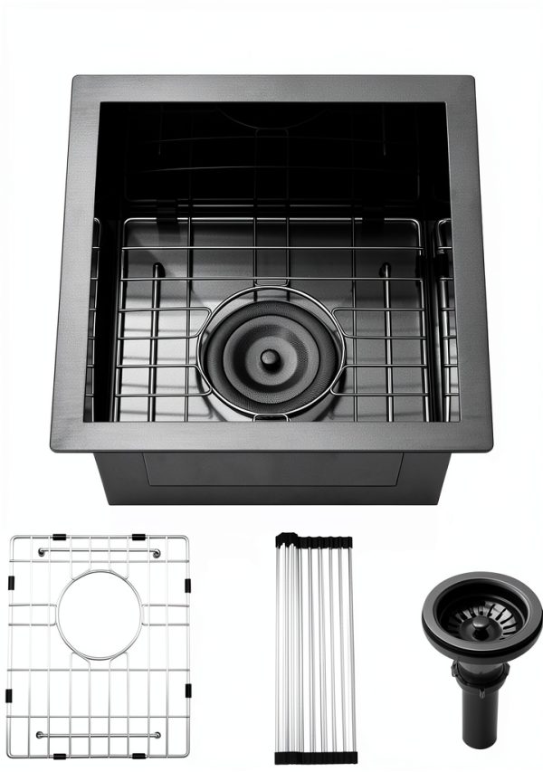 Bar Prep Sink PEPO Undermount Gunmetal Black-0