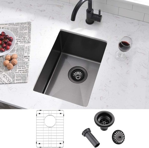Wesliv Black Bar Sink Undermount Stainless Steel Kitchen-7