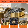 SOMRXO Gold Kitchen Sink Stainless Steel Drop-In 36x22-5
