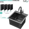 Talllor Bar Sink Gunmetal Black Stainless Steel Drop In-3