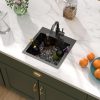 Talllor Bar Sink Gunmetal Black Stainless Steel Drop In-1