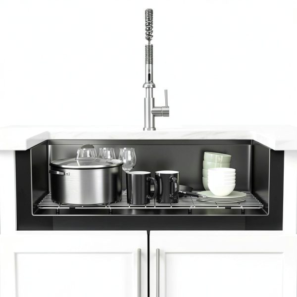 Dcolora Undermount Kitchen Sink Workstation Gunmetal Black-4