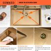 SOMRXO Gold Kitchen Sink Stainless Steel Drop-In 36x22-6