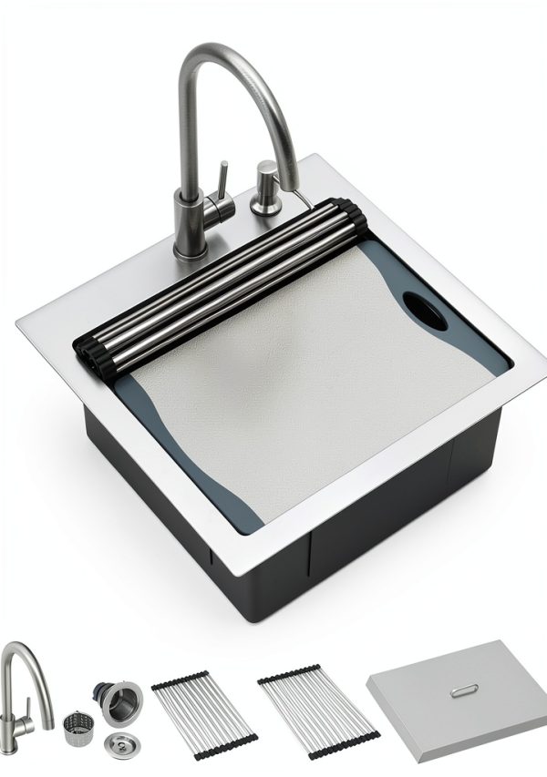 Talllor Outdoor Kitchen Sink Stainless Steel Drop In BBQ-7