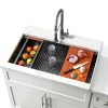 Dcolora Undermount Kitchen Sink Workstation Gunmetal Black-8