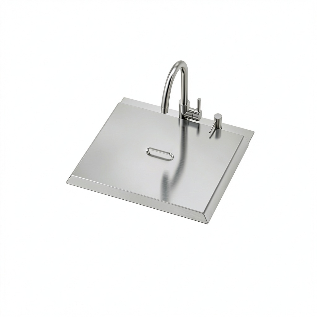 Talllor outdoor kitchen sink installed in a backyard BBQ setup