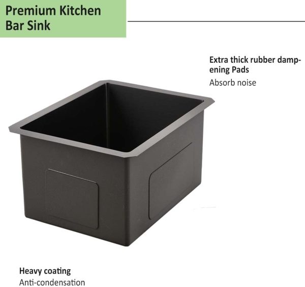 Wesliv Black Bar Sink Undermount Stainless Steel Kitchen-5