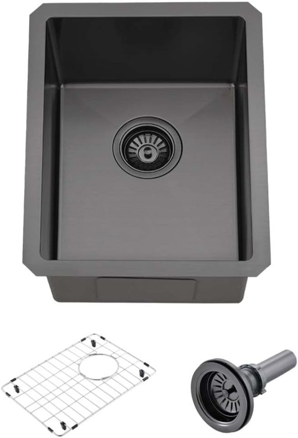 Wesliv Black Bar Sink Undermount Stainless Steel Kitchen-0