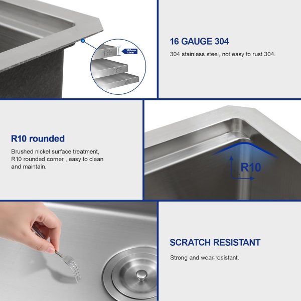 Dcolora Bar Sink Stainless Steel Undermount Compact Design-3