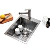 VALISY Stainless Steel Bar Sink Brushed Nickel Topmount-2