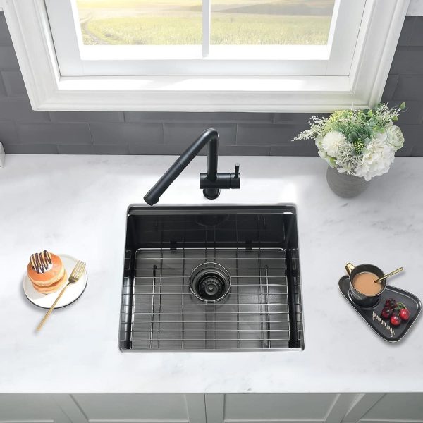 VASOYO Stainless Undermount Bar Sink Black 19x18x10-3