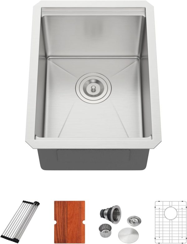 Dcolora Stainless Steel Bar Sink Workstation Cutting Board-0