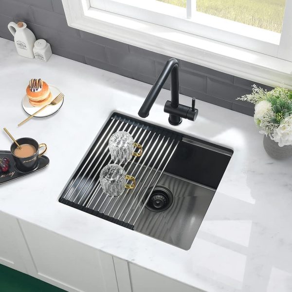 VASOYO Stainless Undermount Bar Sink Black 19x18x10-2