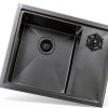 VASOYO Undermount Sink Black Glass Rinser-5