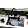 VASOYO Undermount Sink Black Glass Rinser-4