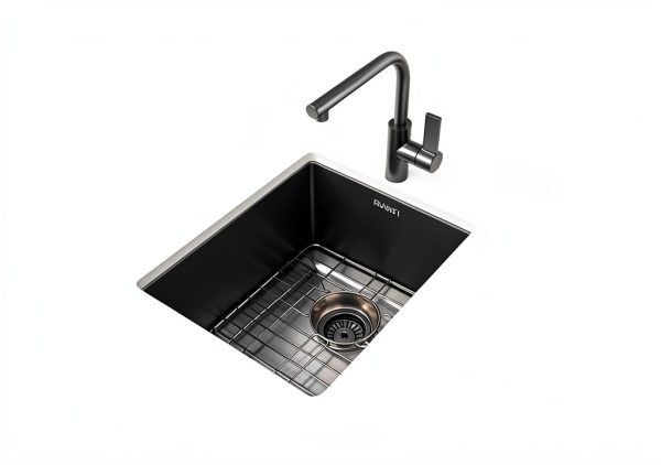 Ruvati Bar Sink Black Stainless Steel Undermount-6
