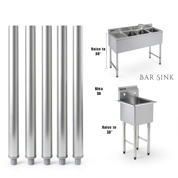 DuraSteel Sink Legs Industrial Galvanized Steel Replacement-1