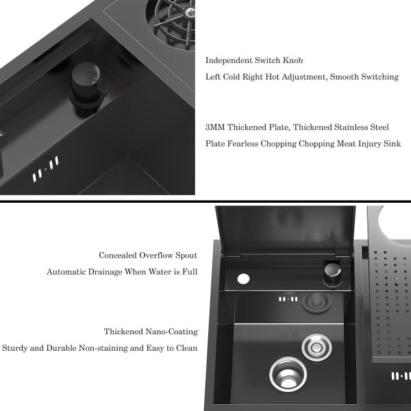 SDGRP Black Concealed Sink Stainless Steel Kitchen-5