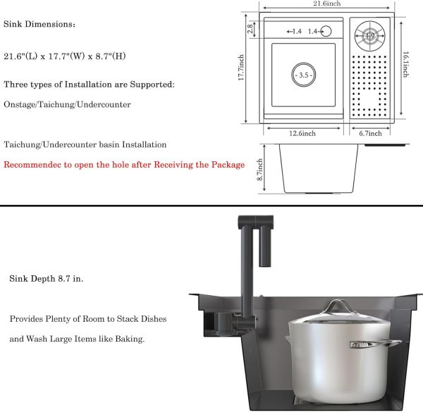 SDGRP Black Concealed Sink Stainless Steel Kitchen-6