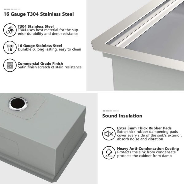 Stainless Steel Undermount Sink VASOYO Modern-4