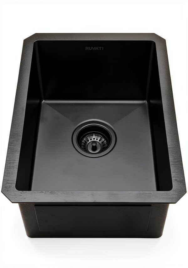 Ruvati Bar Sink Black Stainless Steel Undermount-2