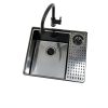 VASOYO Undermount Sink Black Glass Rinser-8