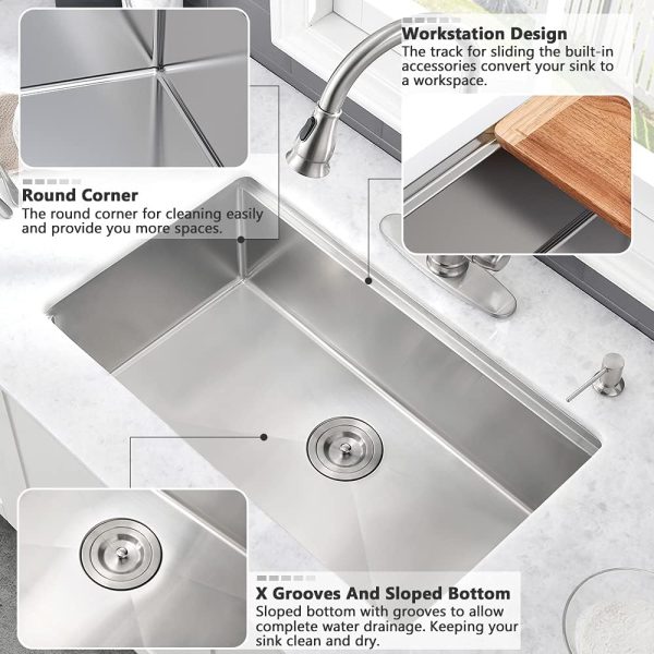 Stainless Steel Undermount Sink VASOYO Modern-3