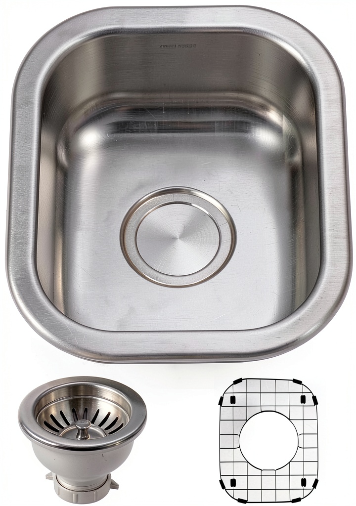 Houzer stainless steel undermount sink installed in a modern kitchen