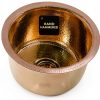 Nantucket Brass Bar Sink Gold Hammered Dual Mount Round-0