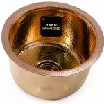 Nantucket Brass Bar Sink Gold Hammered Dual Mount Round-0