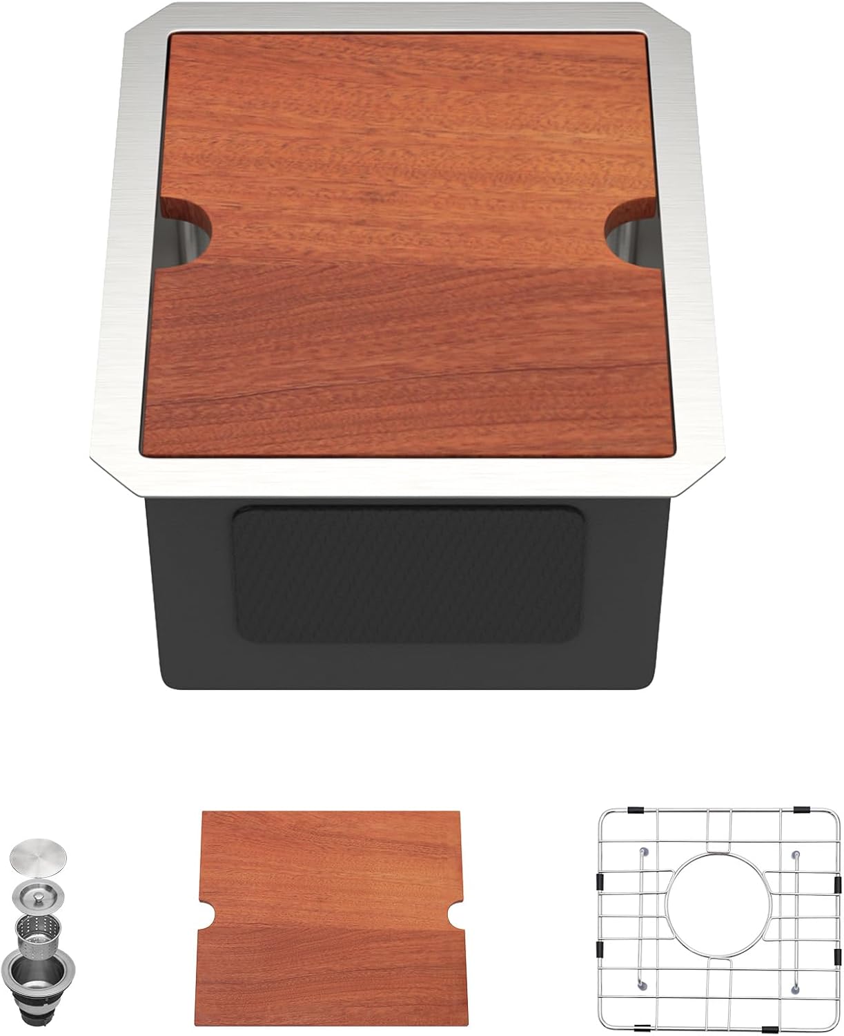 Dcolora undermount bar sink installed in a kitchen island