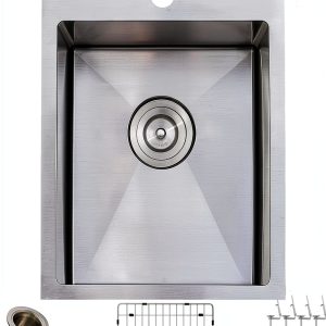 VALISY Stainless Steel Bar Sink Brushed Nickel Topmount-0