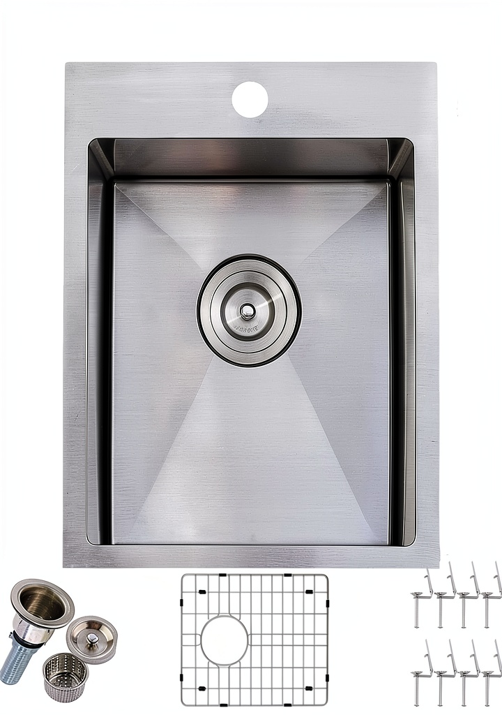 VALISY bar sink installed in a kitchen countertop