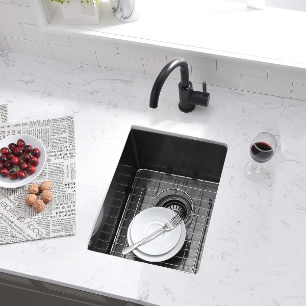 Wesliv Black Bar Sink Undermount Stainless Steel Kitchen-1