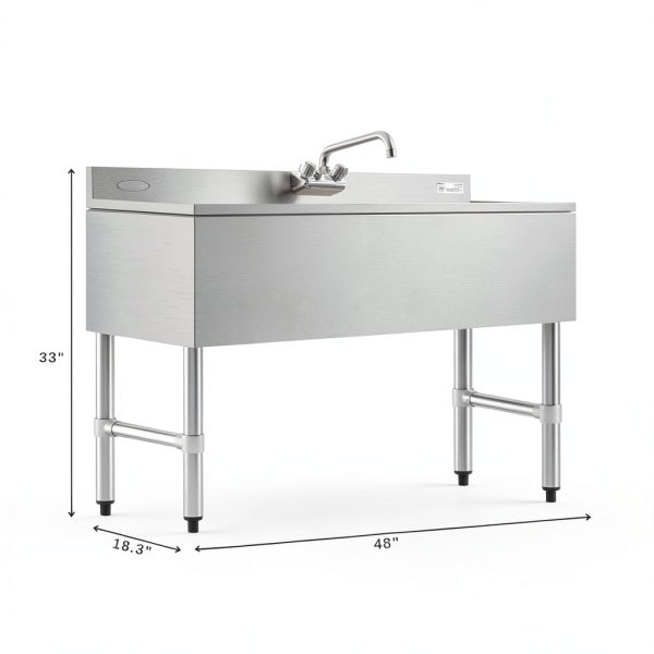 KoolMore 48 in. Stainless Steel Under Bar Sink-2