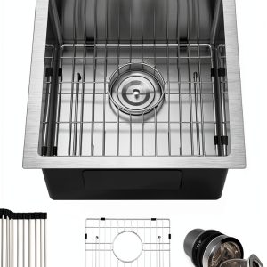 PEPO Bar Sink Undermount Stainless Steel 18x18-0