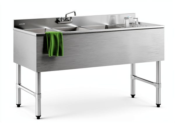 KoolMore 48 in. Stainless Steel Under Bar Sink-1