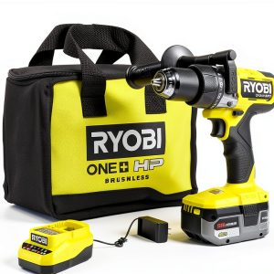 RYOBI ONE+ HP 18V Brushless Cordless 1/2 in. Hammer Drill Kit with (1) 4.0 Ah High Performance Battery, Charger, and Tool Bag-0