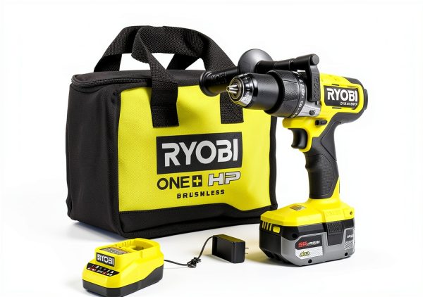 RYOBI ONE+ HP 18V Brushless Cordless 1/2 in. Hammer Drill Kit with (1) 4.0 Ah High Performance Battery, Charger, and Tool Bag-0