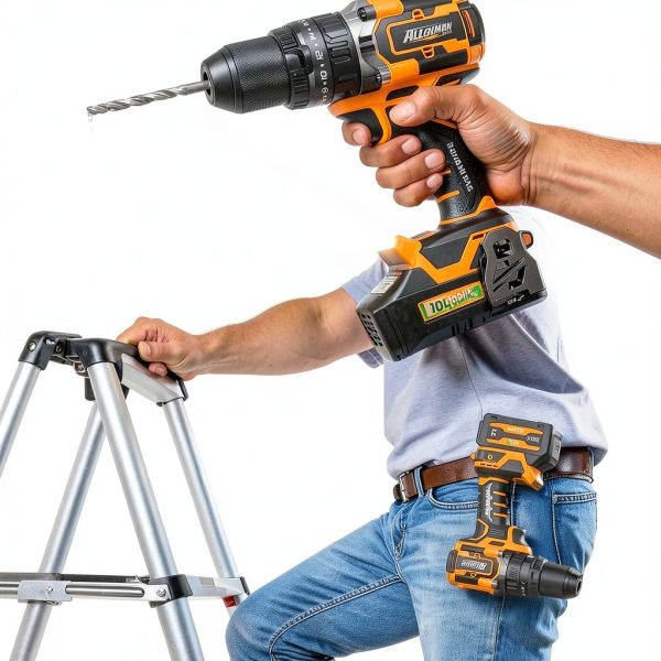 Alloyman 20V MAX Cordless Hammer Drill, Max 620 In-lbs, 31500BPM, Brushless Motor, 1/2" Keyless Metal Chuck, 20+3 Torque Settings, Impact Drill Kit for Drilling Brick Wall, Metal-7