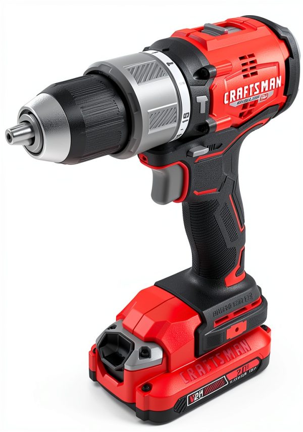 CRAFTSMAN V20 Cordless Hammer Drill Kit, 1/2 inch, 2 Batteries and Charger Included (CMCD732D2)-3