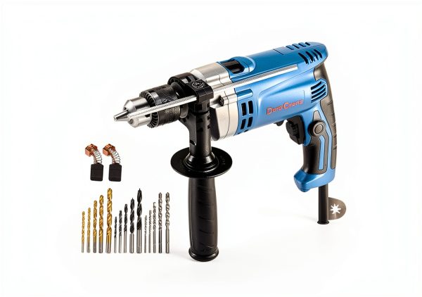 Hammer Drill DongCheng 6A 1/2" Keyed Chuck with 15‑Piece Bit Set Blue-8