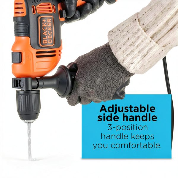 BLACK+DECKER 6.5 Amp 1/2-Inch Hammer Drill with Keyless Chuck Corded-5