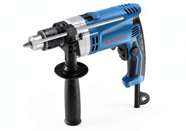 Hammer Drill DongCheng 6A 1/2" Keyed Chuck with 15‑Piece Bit Set Blue-4