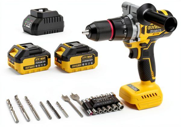 Cordless Hammer Drill GoYwato 1239inlbs 21V Brushless 2Battery Set-6